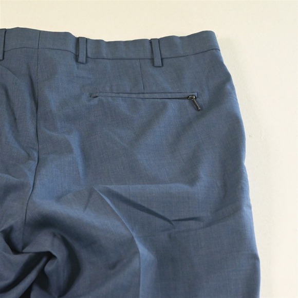 Hart Schaffner Marx 36x30 Blue 100% Wool‎ Zip Pocket Straight Mens Dress Pants - Picture 8 of 16